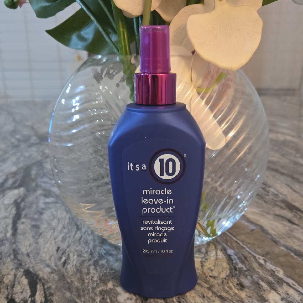 it's a 10 Miracle Leave-In Product - Blue Bottle with Purple Pump